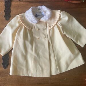 Vintage Outerworks 70s 80s Toddler Girls Jacket Coat Size 18 Months Yellow